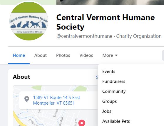 Create a Facebook Fundraiser – CVHS – Central Vermont Humane Society